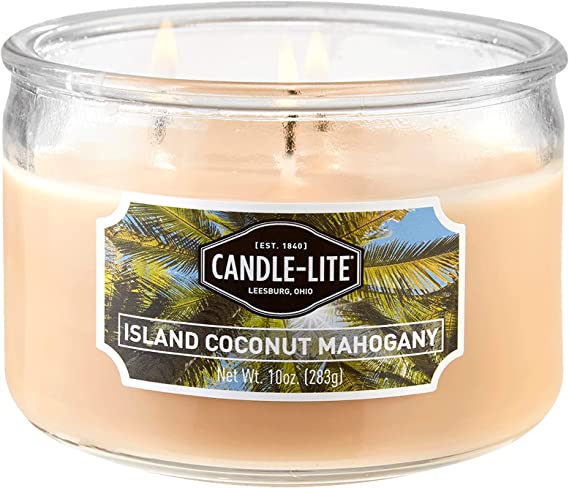 CANDLE-LITE Scented Island Coconut Mahogany 