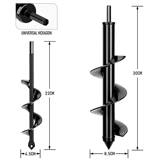 VINEXT Auger Bits for Planting Bulb Flowers Upgrade 2-Piece 