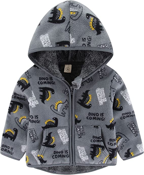 Achiyi Toddler Fleece Jacked with Hood, Baby Boys Girls 