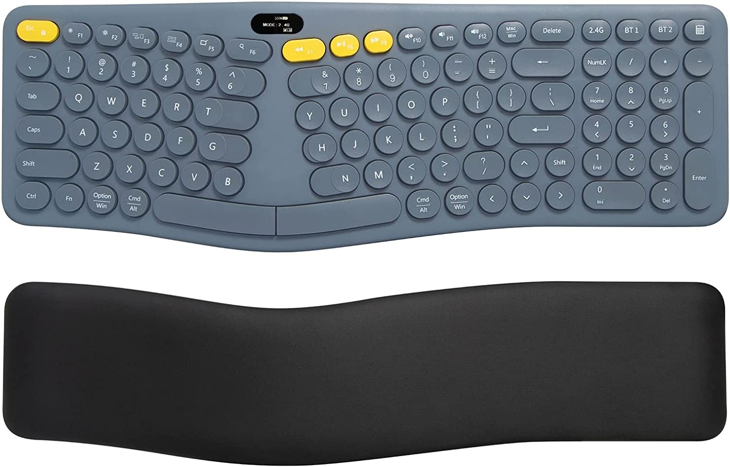 2.4G Wireless Ergonomic Bluetooth Computer Keyboard 