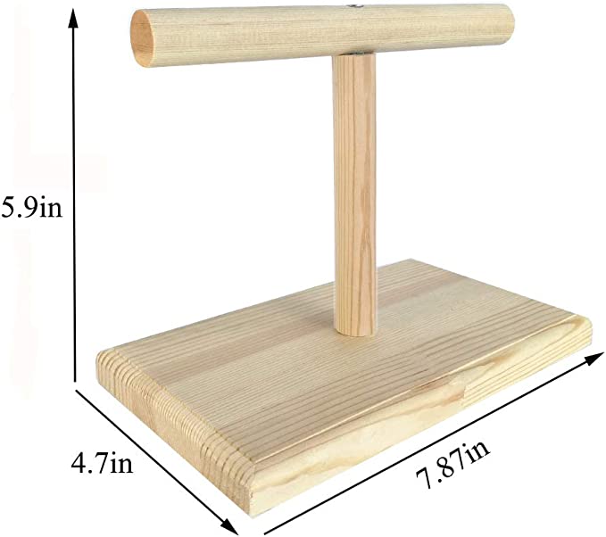 LINSHRY Bird Training Stand, Portable Tabletop Bird Perch 