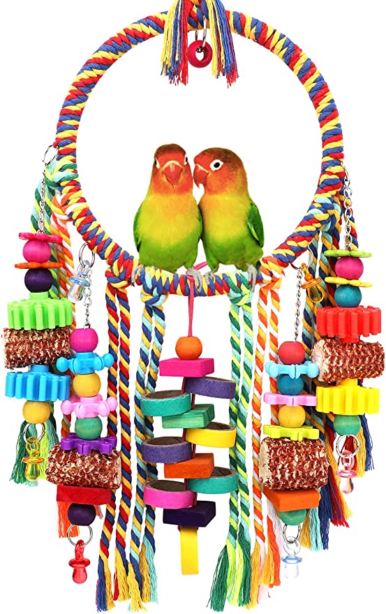 Bird Toys Bird Rope Ring Swing Perch 