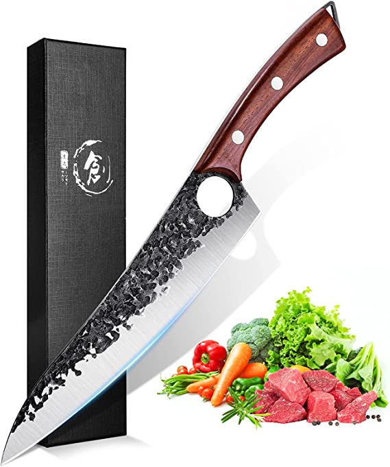 PURPLE DRAGON Hand Forged Kitchen Knife 8 Inch