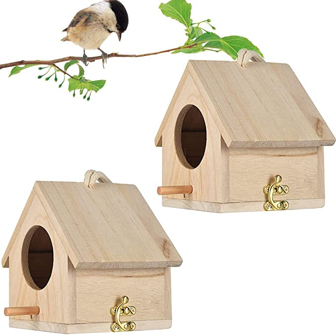 Tfwadmx Wren Bird House, Pack of 2 Hanging Birdhouse 