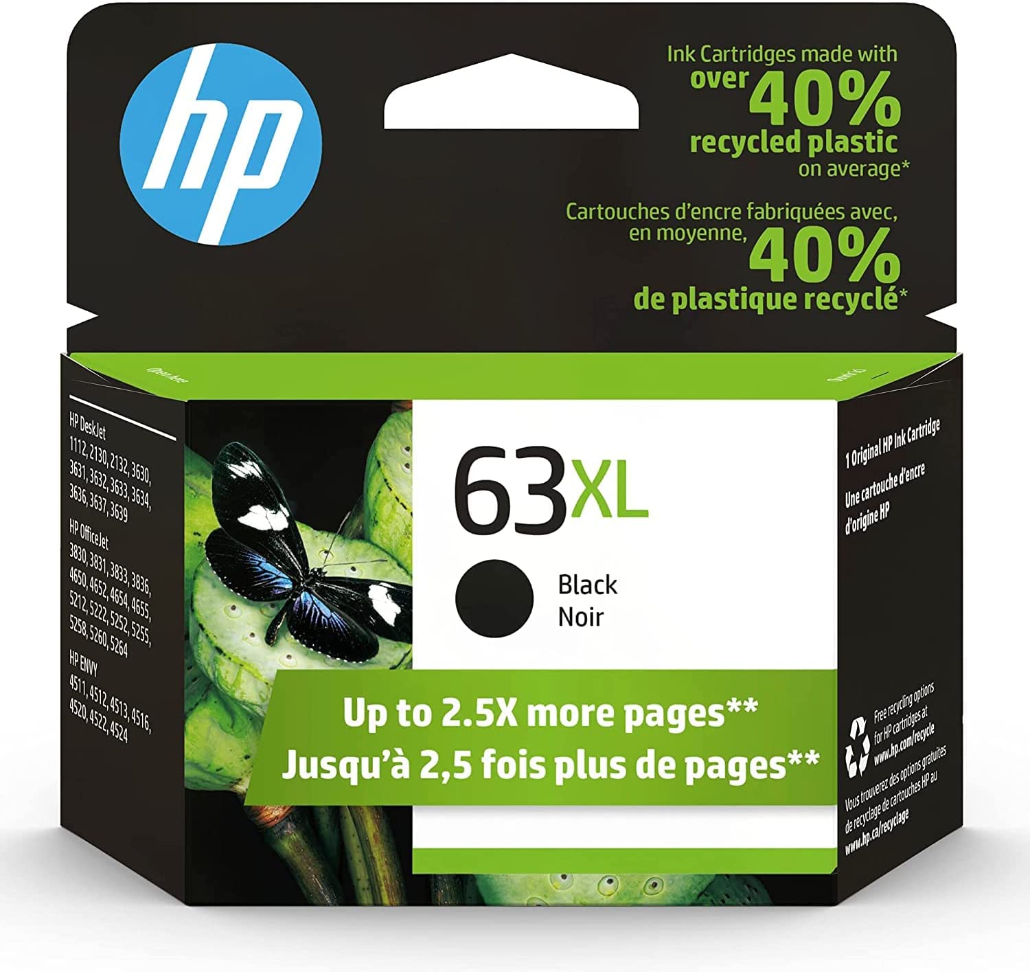 Original HP 63XL Black High-yield Ink Cartridge 