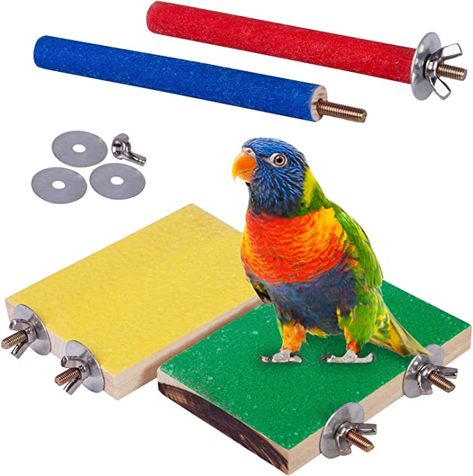 Petsvv 4 PCS Bird Perch Stand Toy