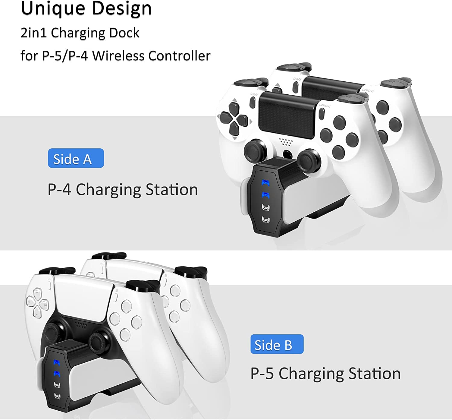 OUBANG Wireless Controller Charger for PS5/PS4