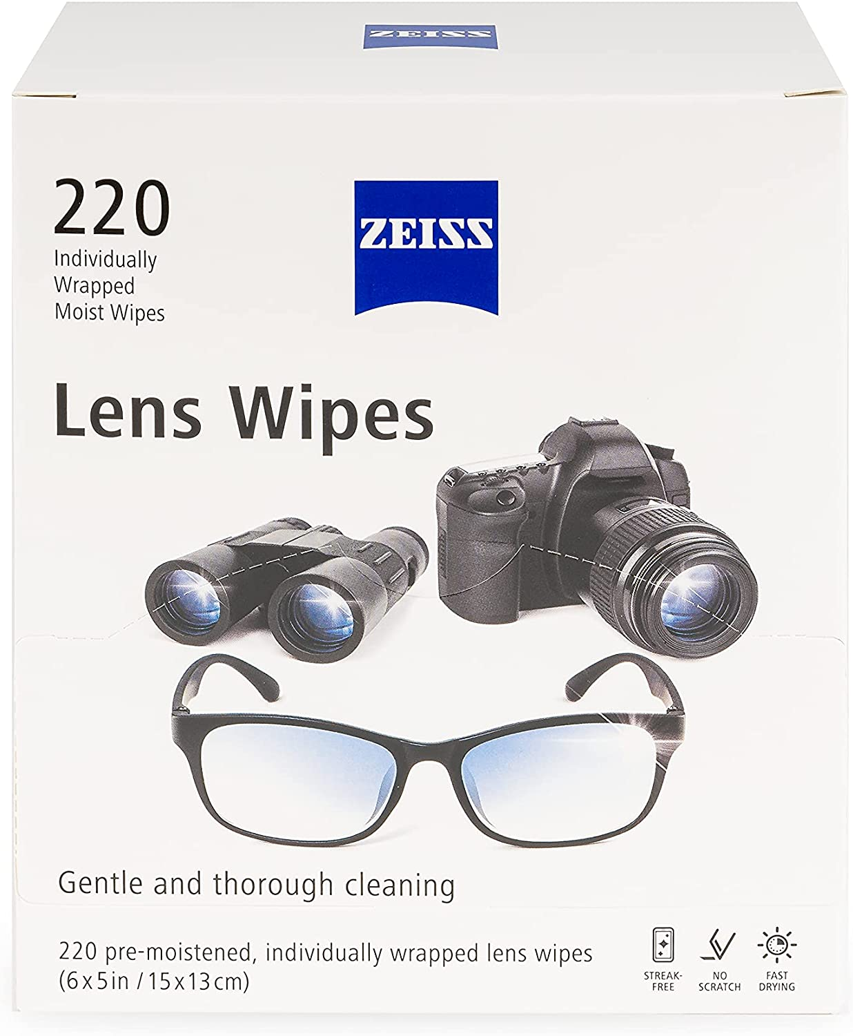 Zeiss Lens Wipes, White, 220 Count…