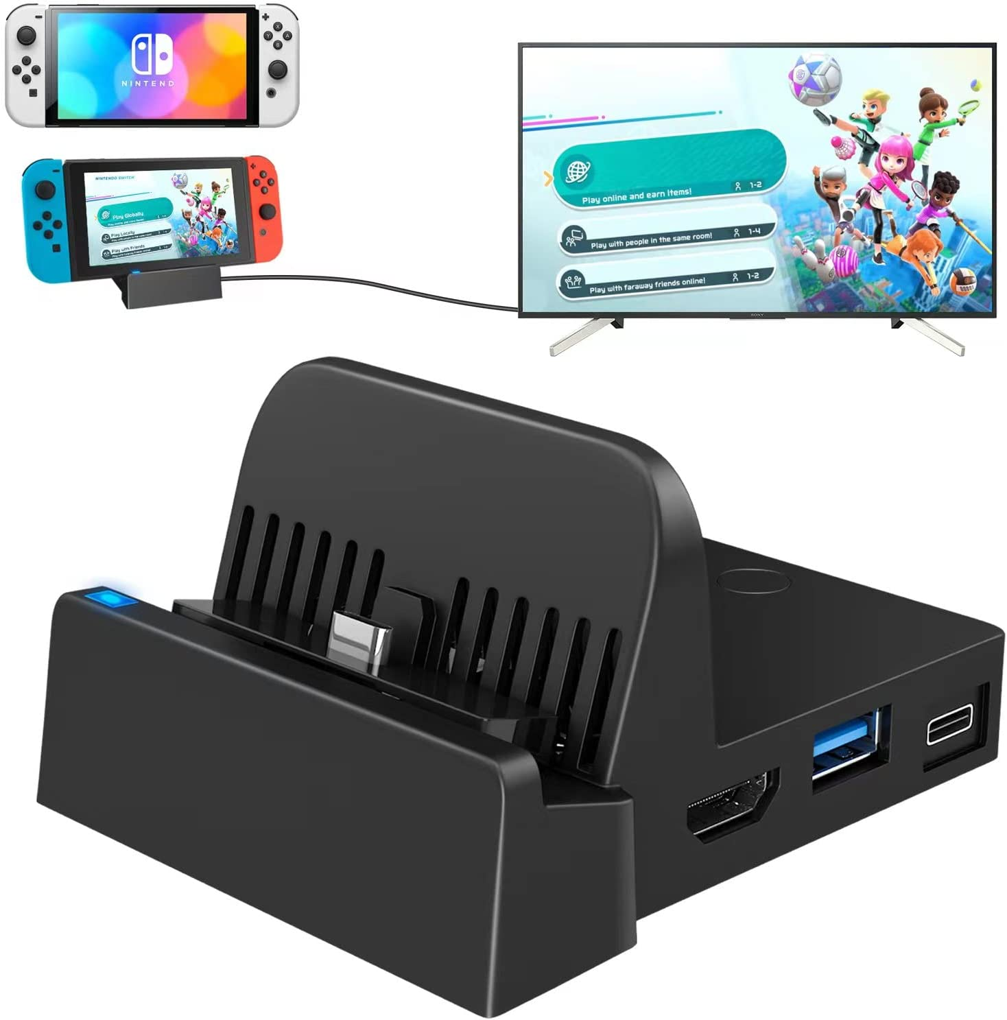 Switch TV Docking Station for Nintendo and Switch OLED, Nintendo Switch 