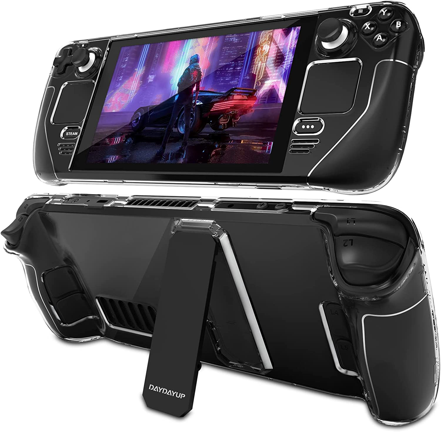 Daydayup Kickstand Protective Case for Steam Deck, Cover Protector with Stand Base