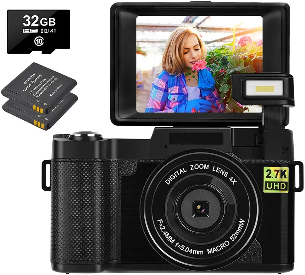 2.7K Digital Camera, 30 MP Vlogging Camera with Webcam