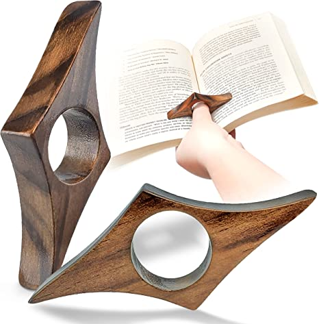 ZB Essentials Book Page Holder - Set of 2 Walnut 