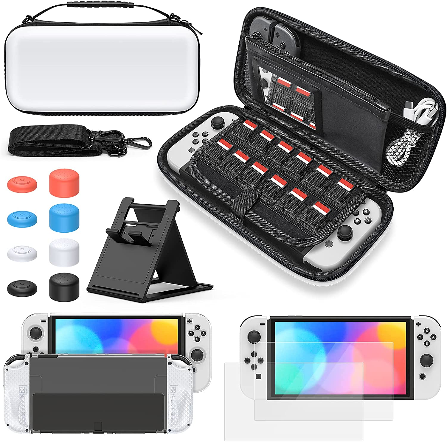 16 in 1 Accessories Bundle Compatible with Nintendo Switch OLED 