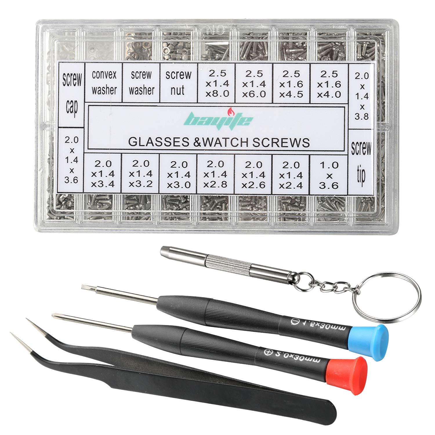 bayite Eyeglass Sunglass Repair Kit with Screws 