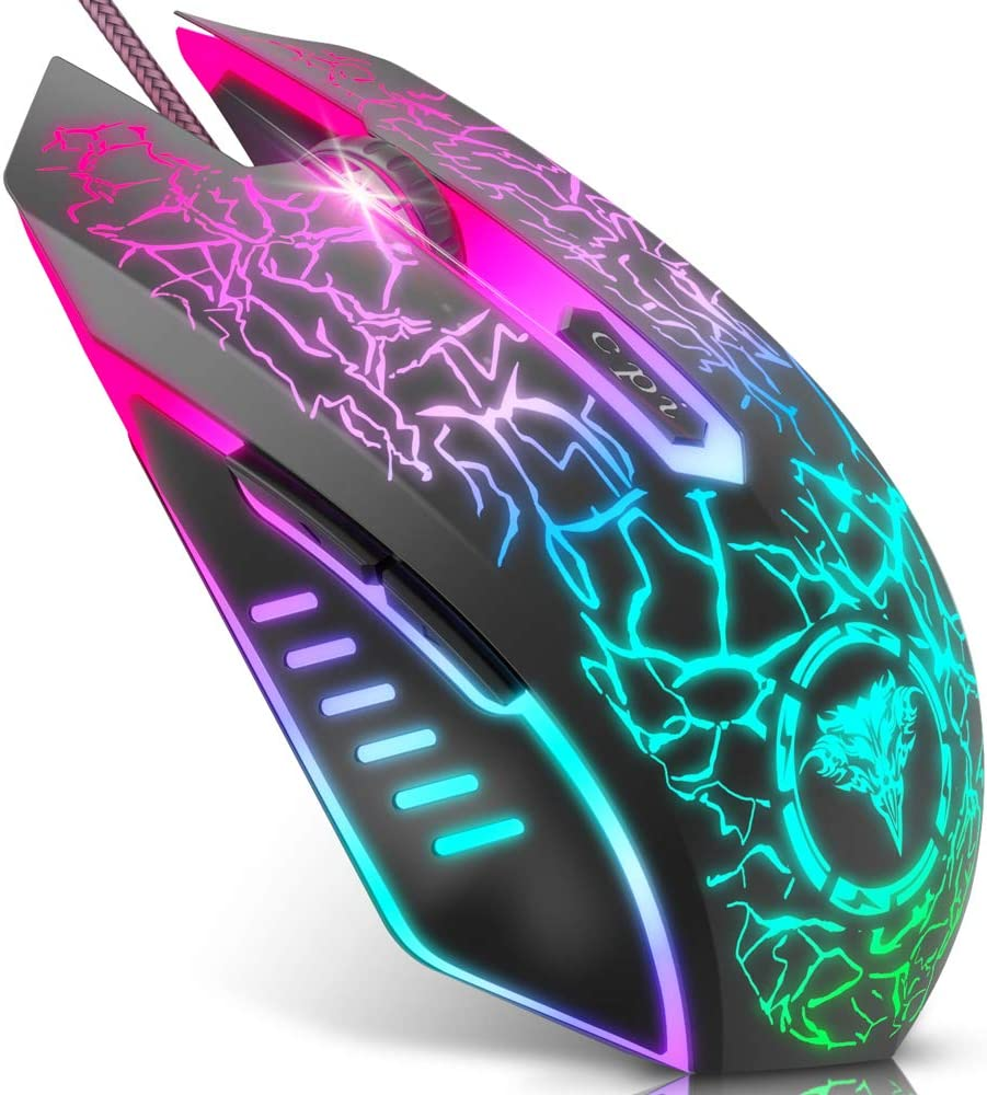 BENGOO Gaming Mouse Wired, USB Optical Computer Mice with RGB Backlit