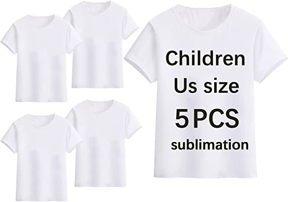 OKBA 5 PCS Sublimation Shirts Blanks Polyester Tshirts Short Sleeves 