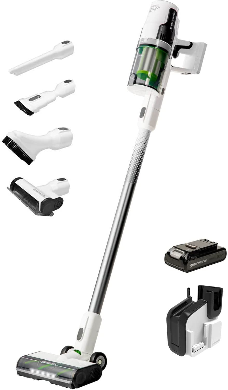 Greenworks 24V Brushless Cordless Stick Vacuum, Lightweight