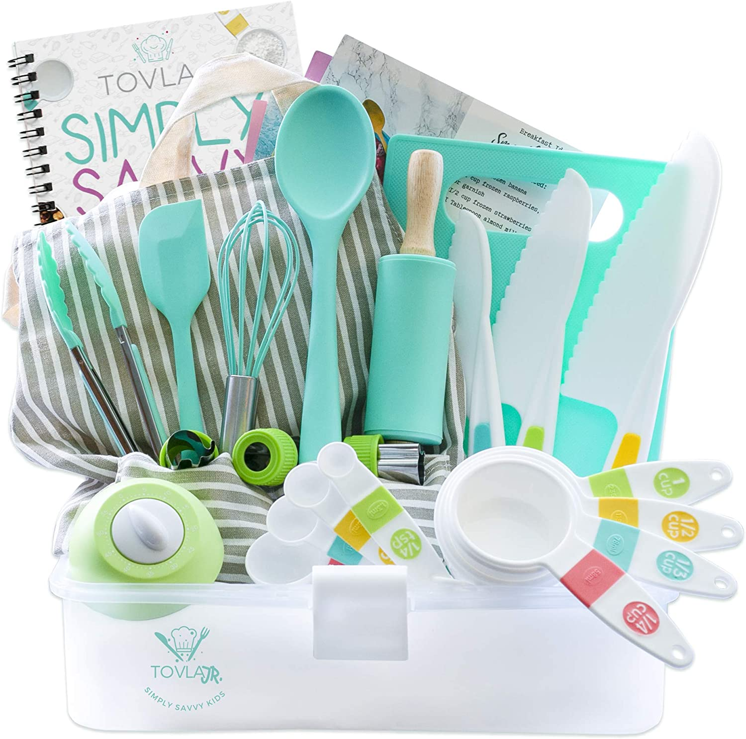 Tovla Jr. Kids Cooking and Baking Gift Set with Storage Case 