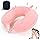 Travel Neck Pillow, Best Memory Foam Airplane Pillow for Head Support Soft Adjustable Pillow for Plane, Car & Home Recliner Use (Pink)